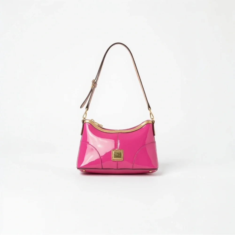 Dooney‎ & Bourke Pink Shoulder Bag with Gold Trim